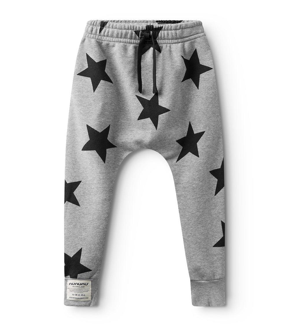 nununu star baggy pants heather grey