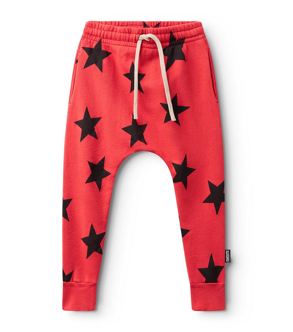 nununu star baggy pants smokey red