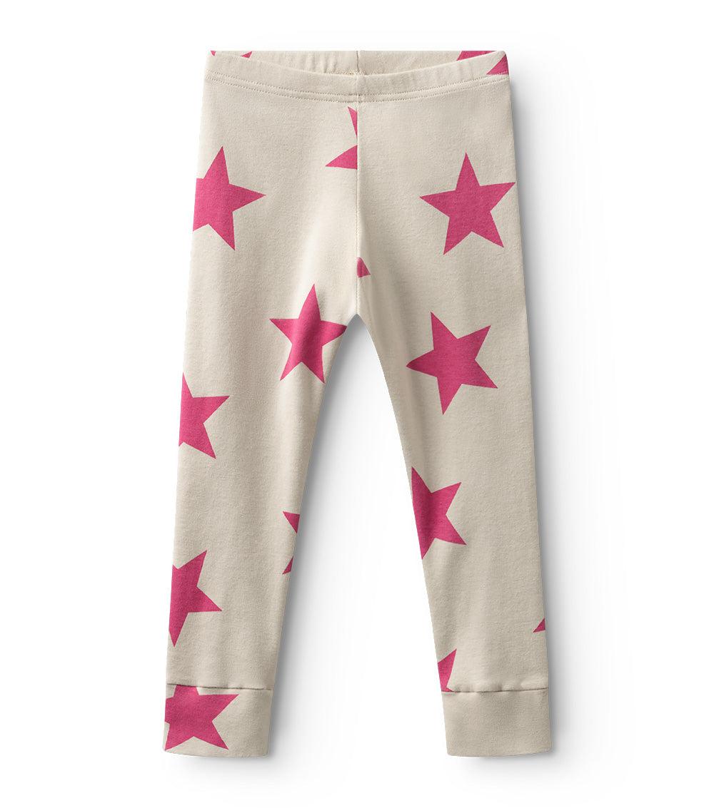 nununu star leggings smokey natural/hot pink