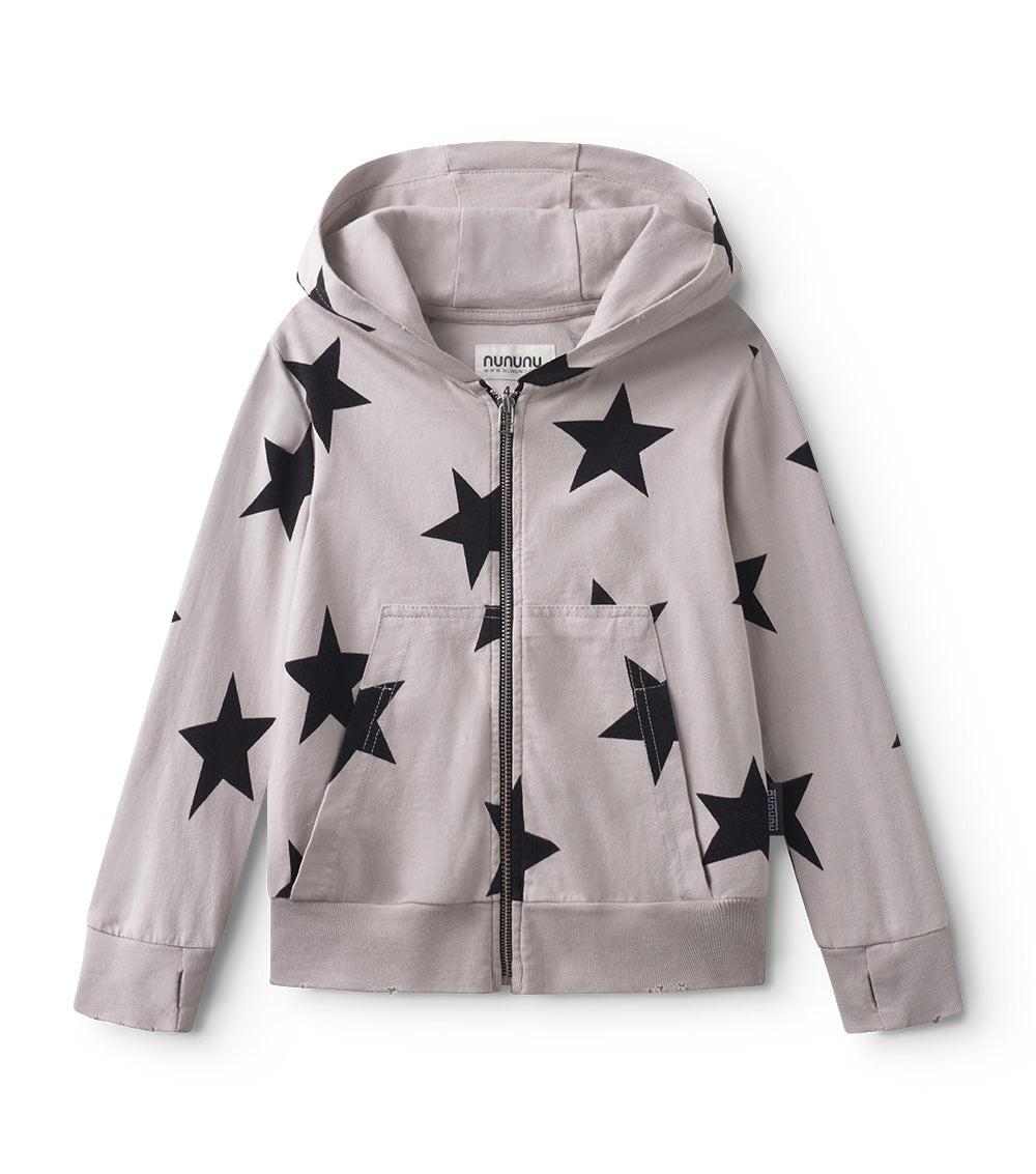 nununu star light zip hoodie smokey grey