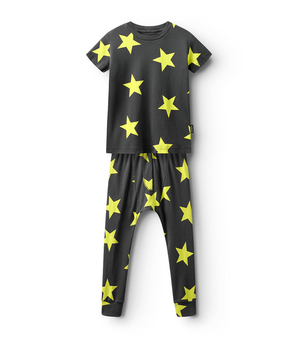 nununu star lounge set graphite/hot lime