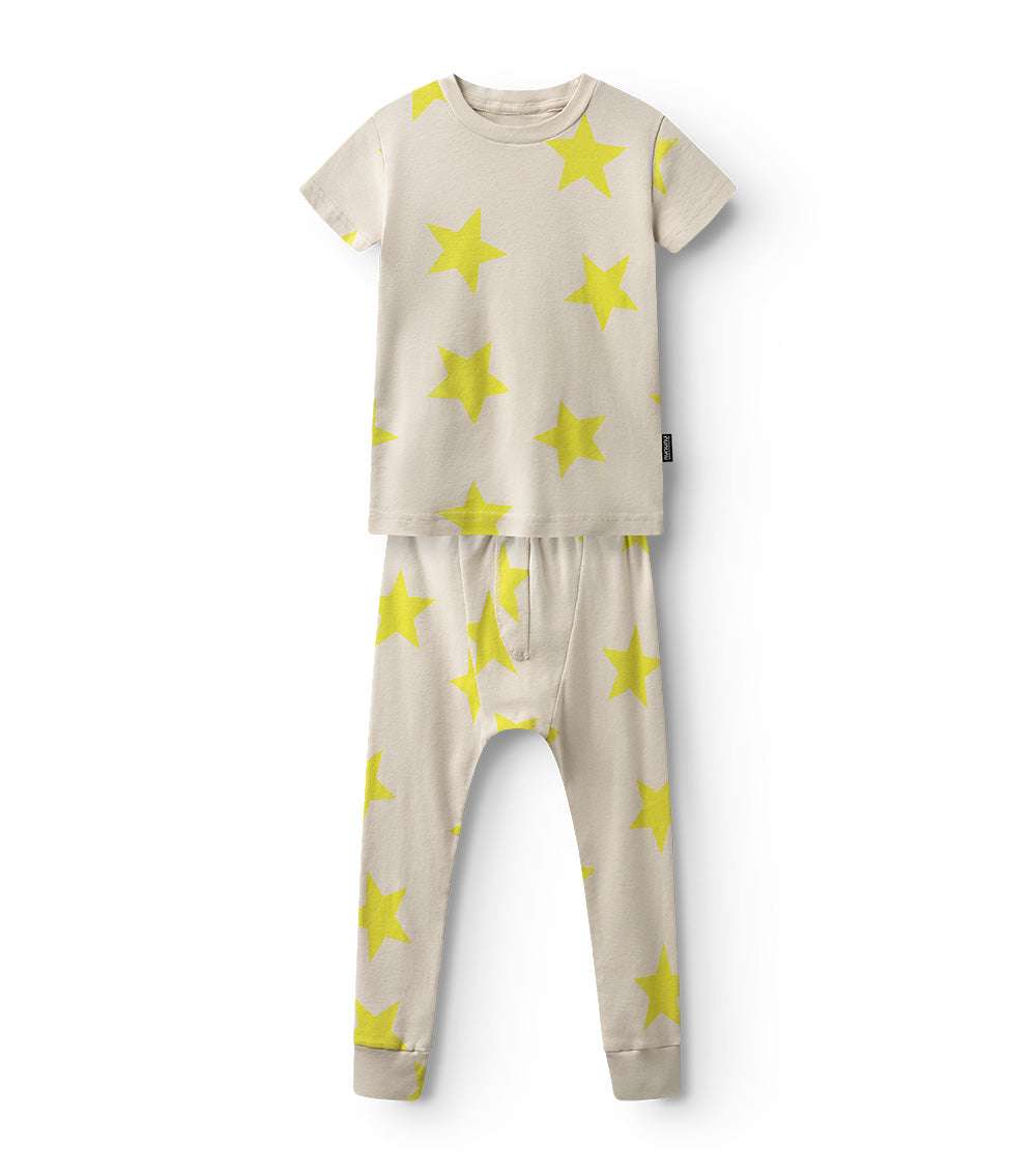 nununu star lounge set smokey natural/hot lime