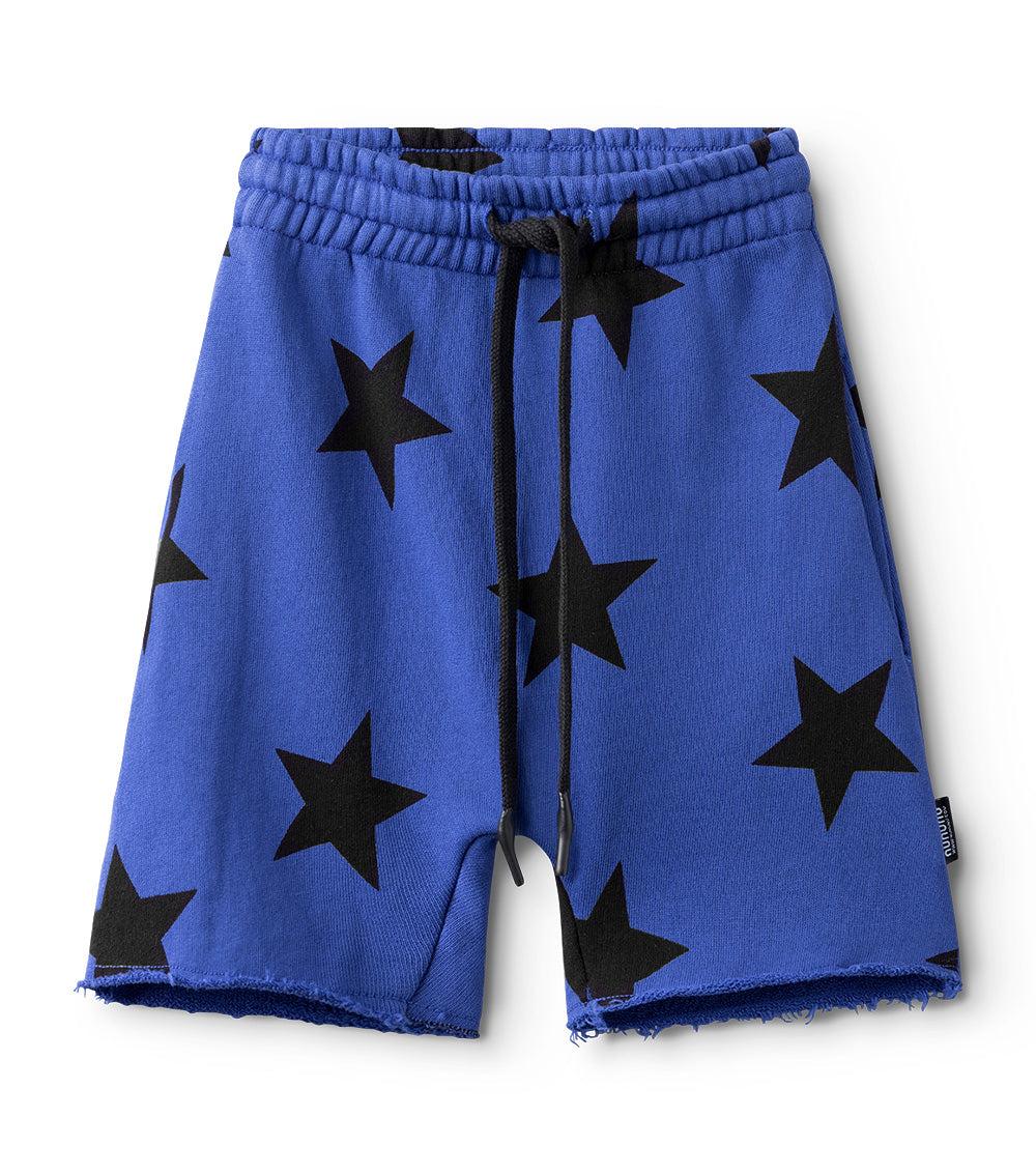 nununu star rounded sweatshorts blue