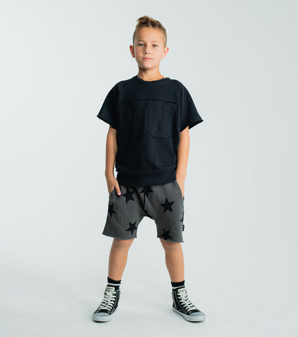 Nununu Star Rounded Sweatshorts Dyed Graphite