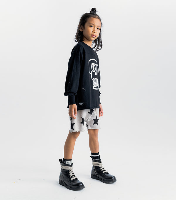 Nununu Star Rounded Sweatshorts Smokey Grey