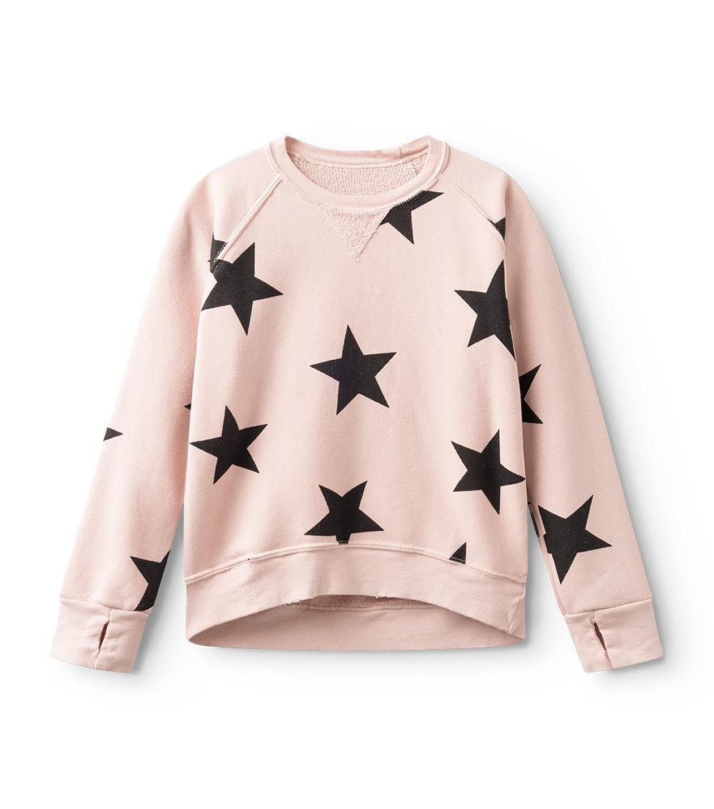 nununu star sweatshirt powder pink