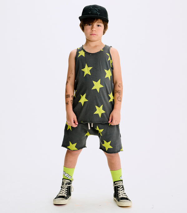 Nununu Star Sweatshorts Graphite/hot Lime