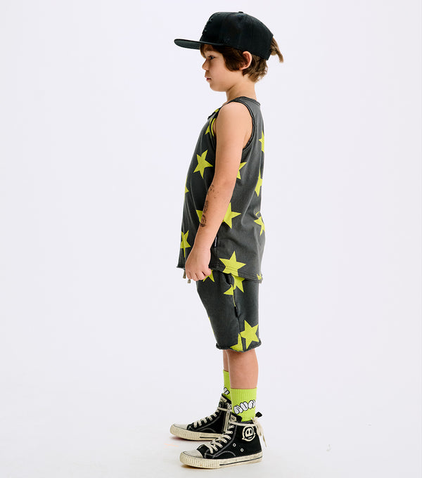 Nununu Star Sweatshorts Graphite/hot Lime