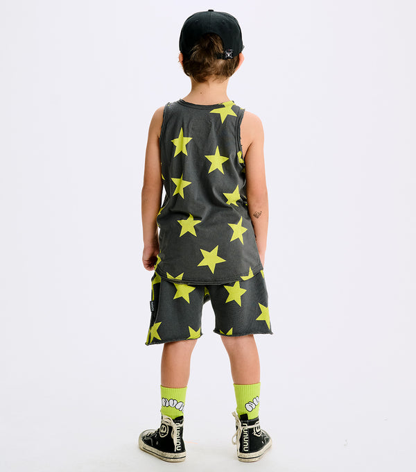 Nununu Star Sweatshorts Graphite/hot Lime