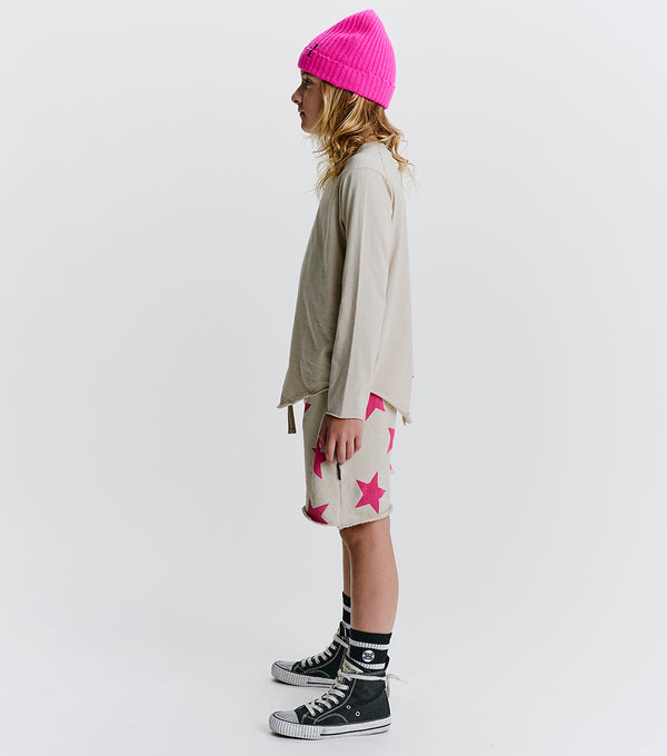 Nununu Star Sweatshorts Smokey Natural/hot Pink