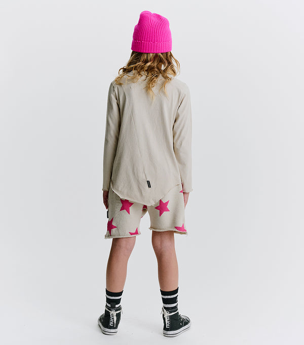Nununu Star Sweatshorts Smokey Natural/hot Pink