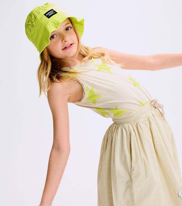 Nununu Star Tanktop Smokey Natural/hot Lime