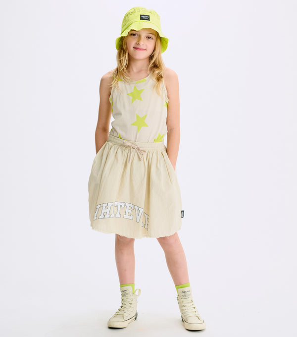 Nununu Star Tanktop Smokey Natural/hot Lime