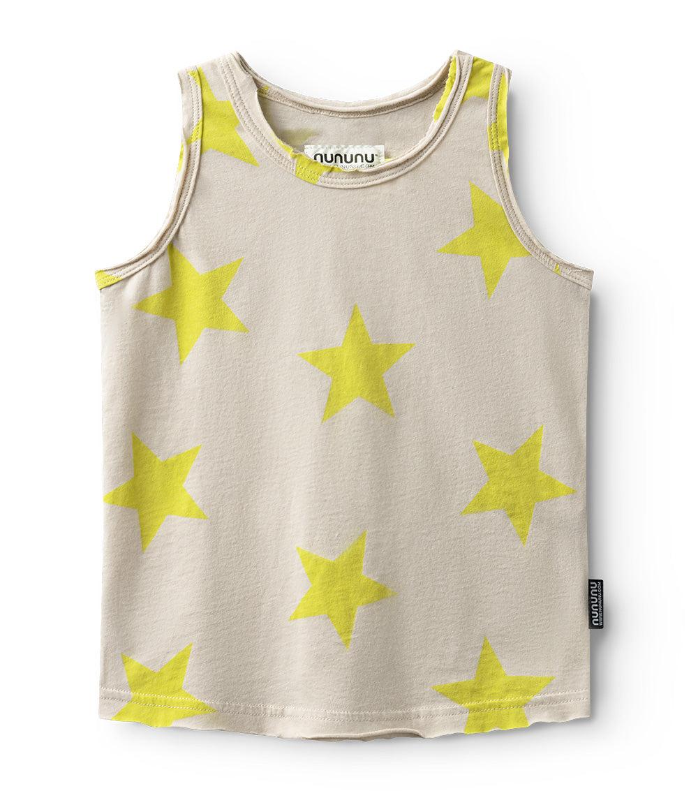 nununu star tanktop smokey natural/hot lime