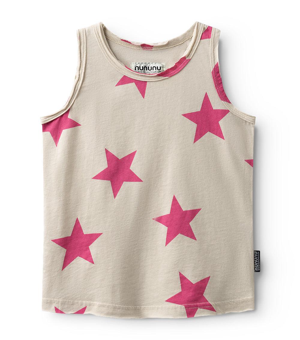 nununu star tanktop smokey natural/hot pink