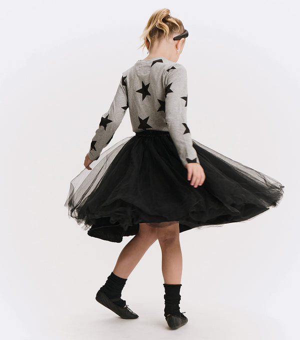 Nununu Star Tulle Dress Heather Grey