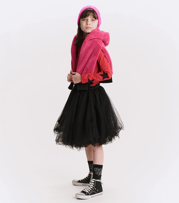 Nununu Star Tulle Dress Smokey Red
