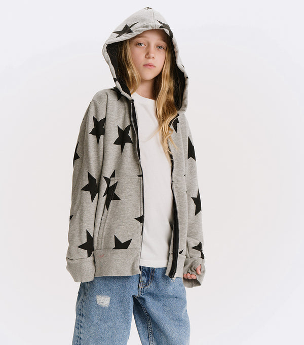 Nununu Star Zip Hoodie Heather Grey