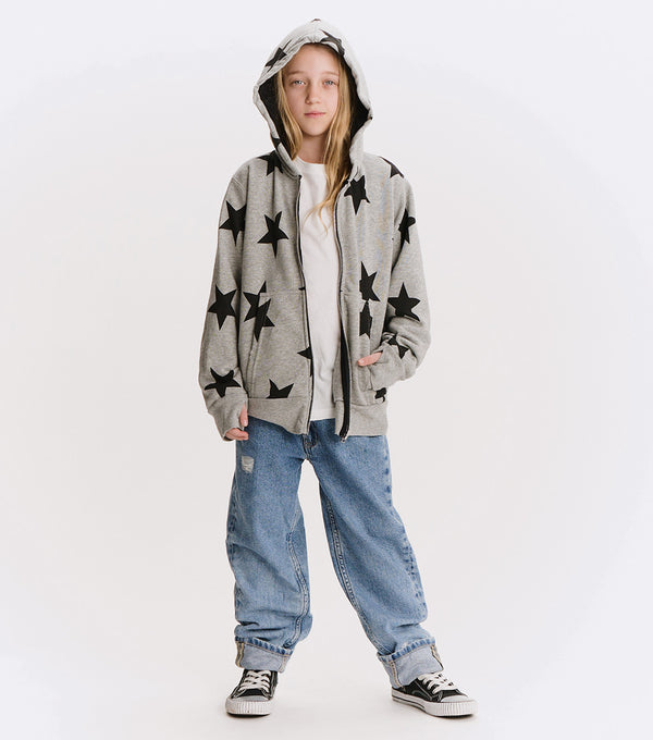Nununu Star Zip Hoodie Heather Grey