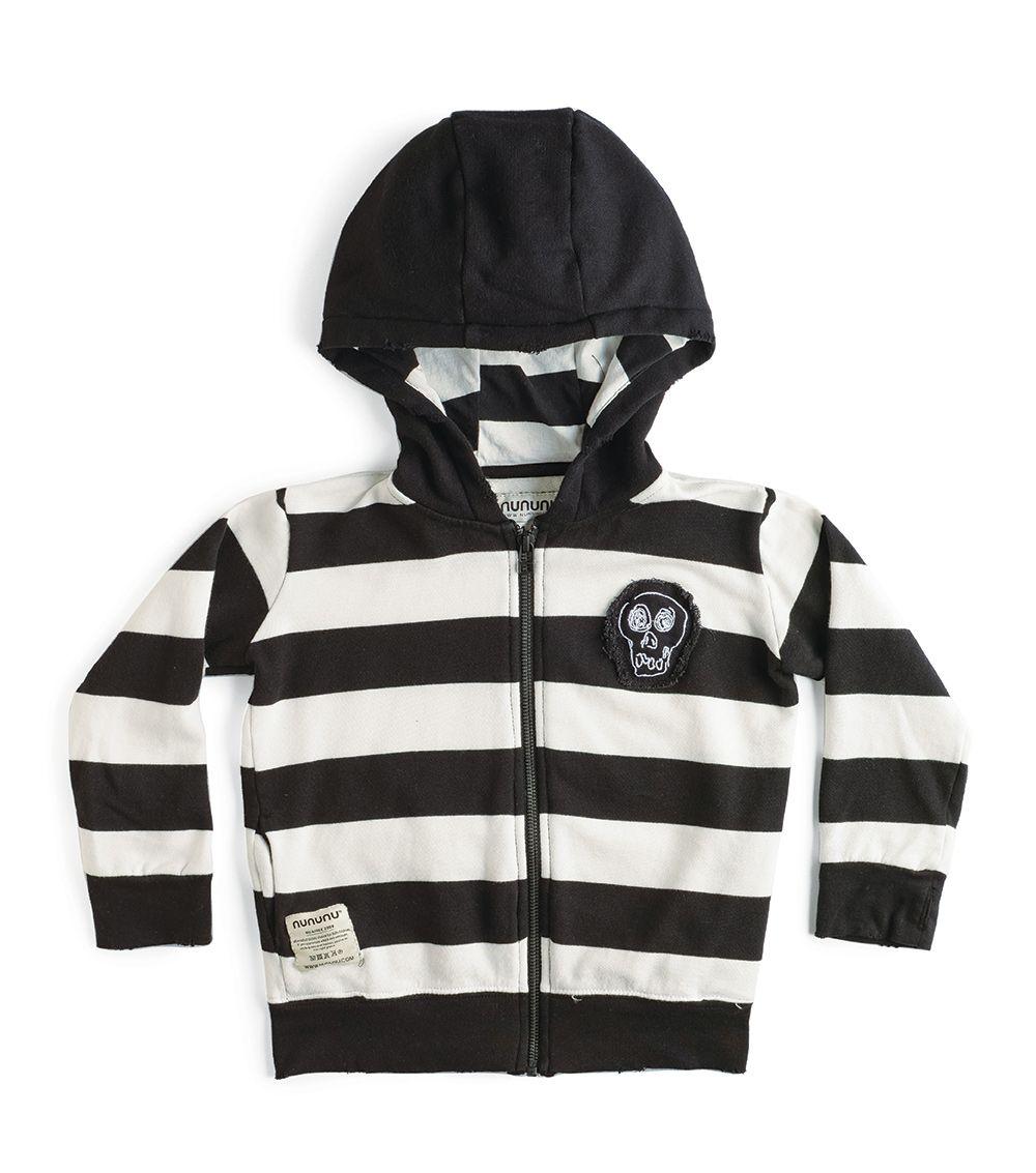 nununu striped zip hoodie