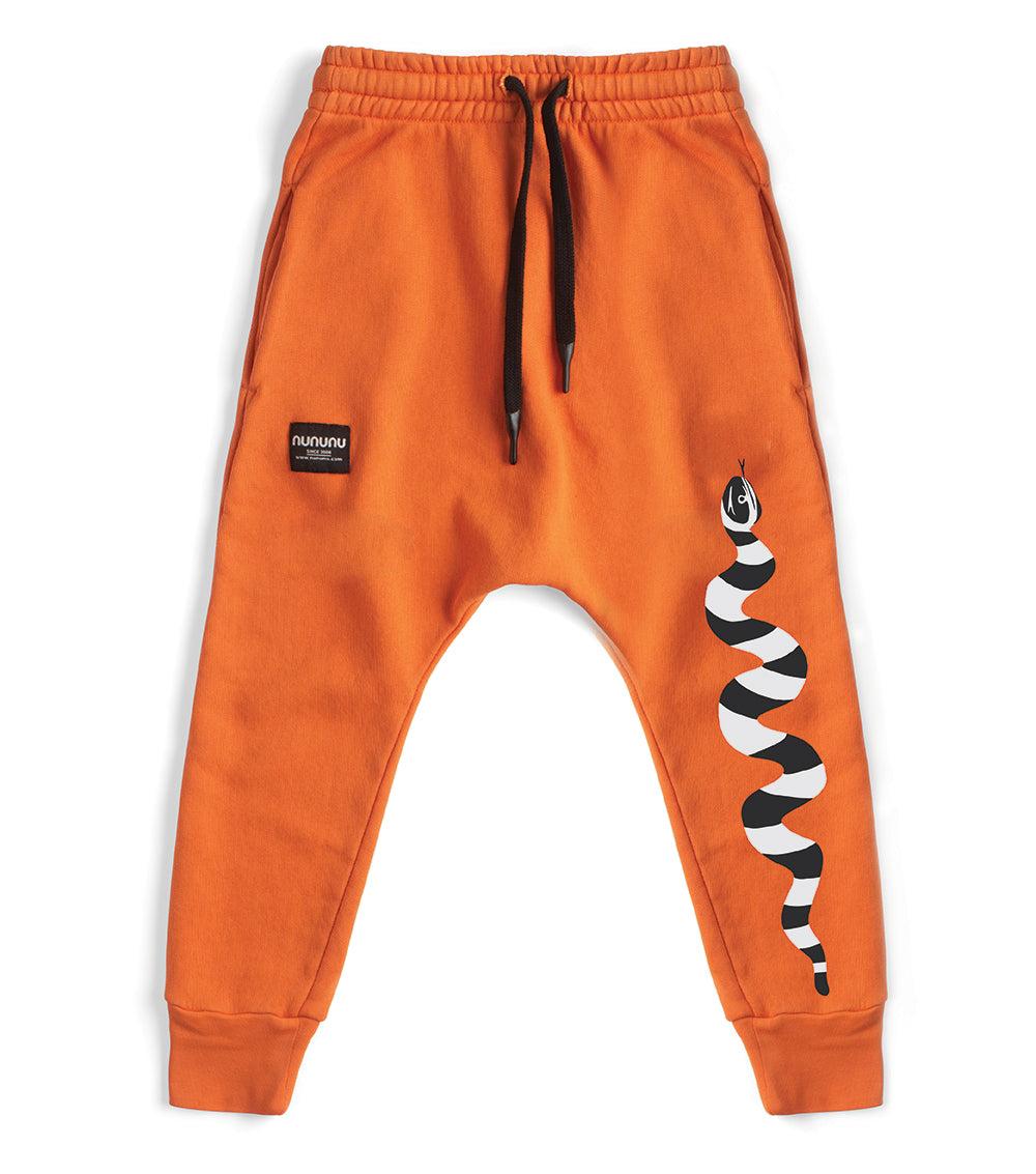 nununu stripey snake baggy pants orange