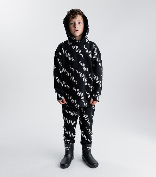 Nununu Stripey Snakes Baggy Pants Black