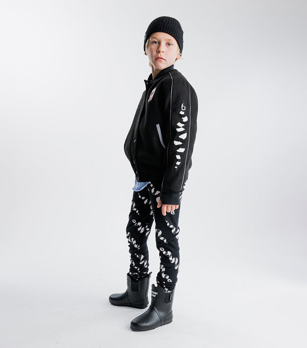 Nununu Stripey Snakes Baggy Pants Black