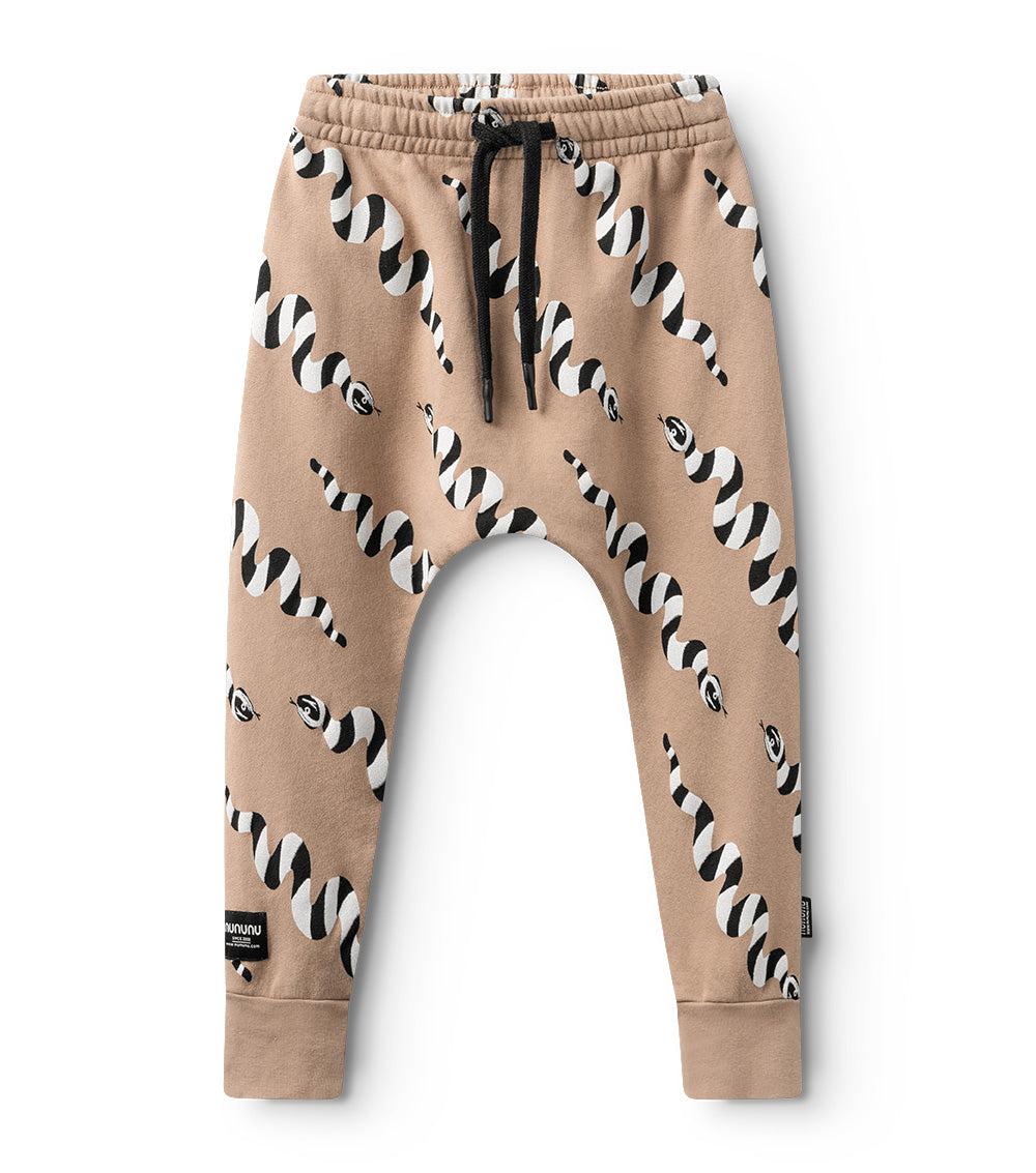 nununu stripey snakes baggy pants coffee