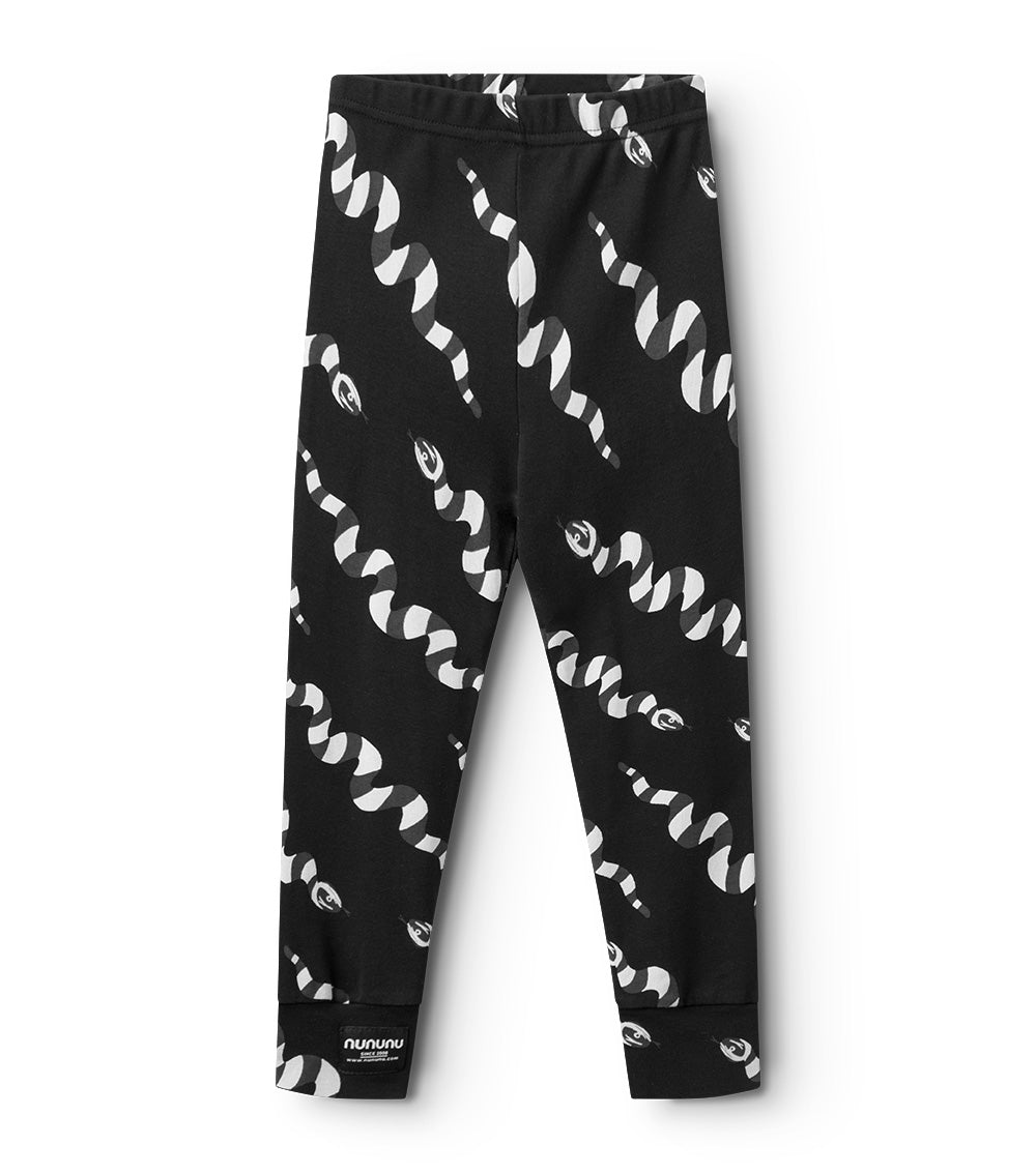 nununu stripey snakes leggings black