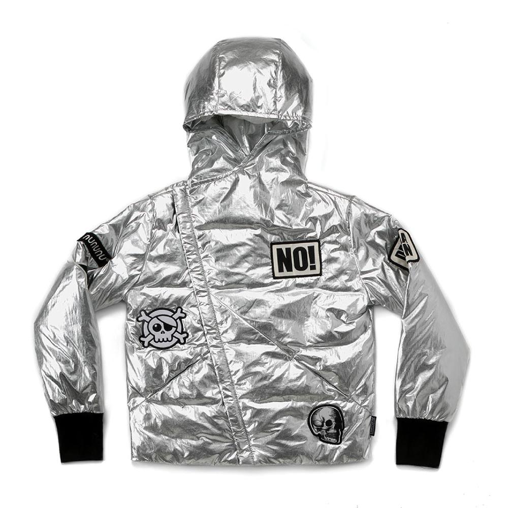 nununu super patch down jacket silver