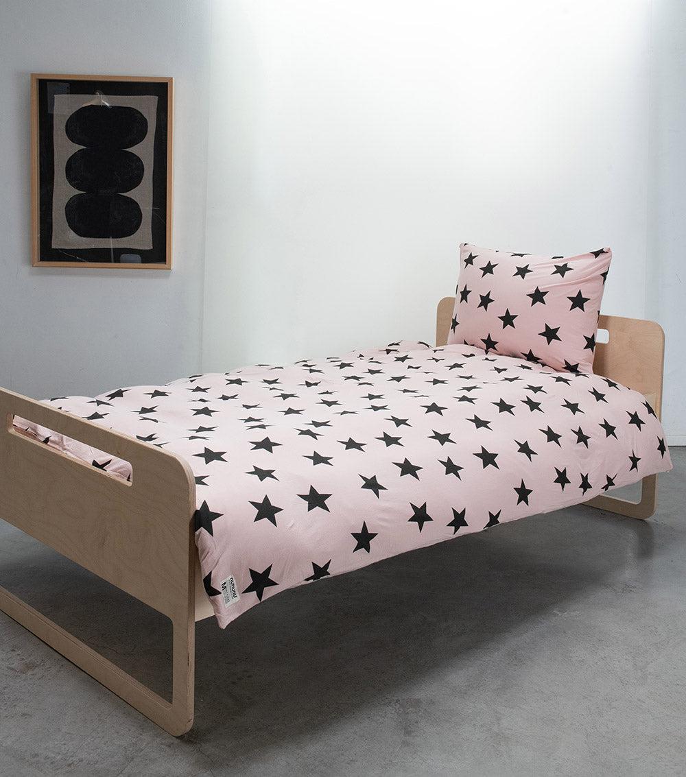 nununu super soft star bedding set powder pink