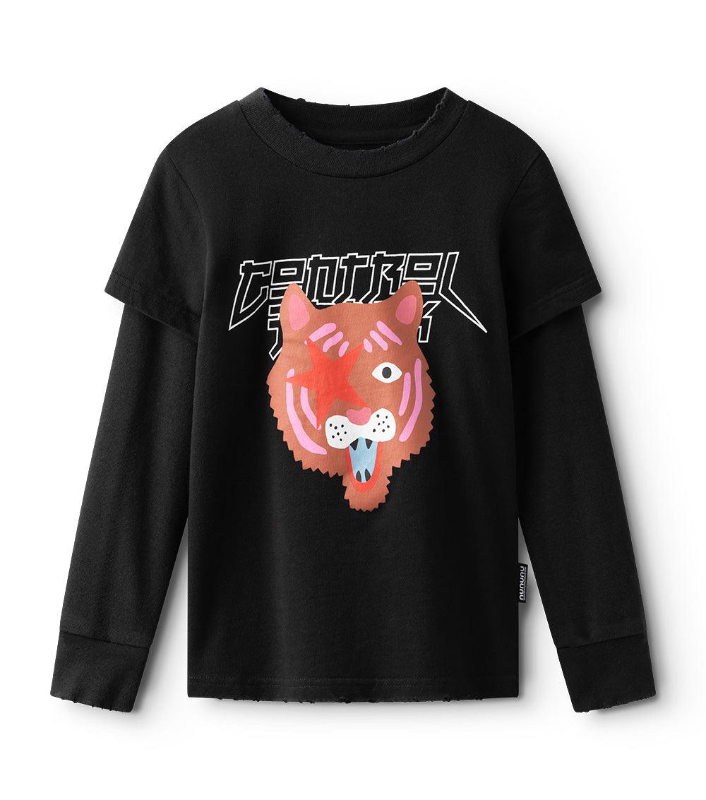 nununu tiger strike shirt black