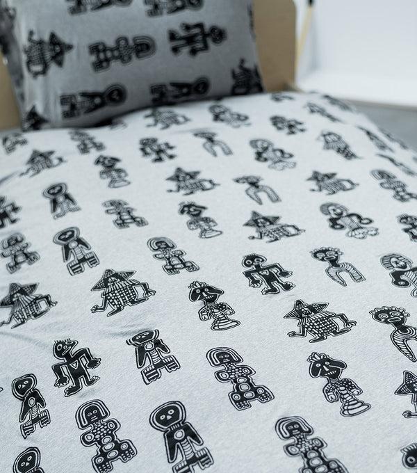 Nununu Tribal Dancers Bedding Set Heather Grey