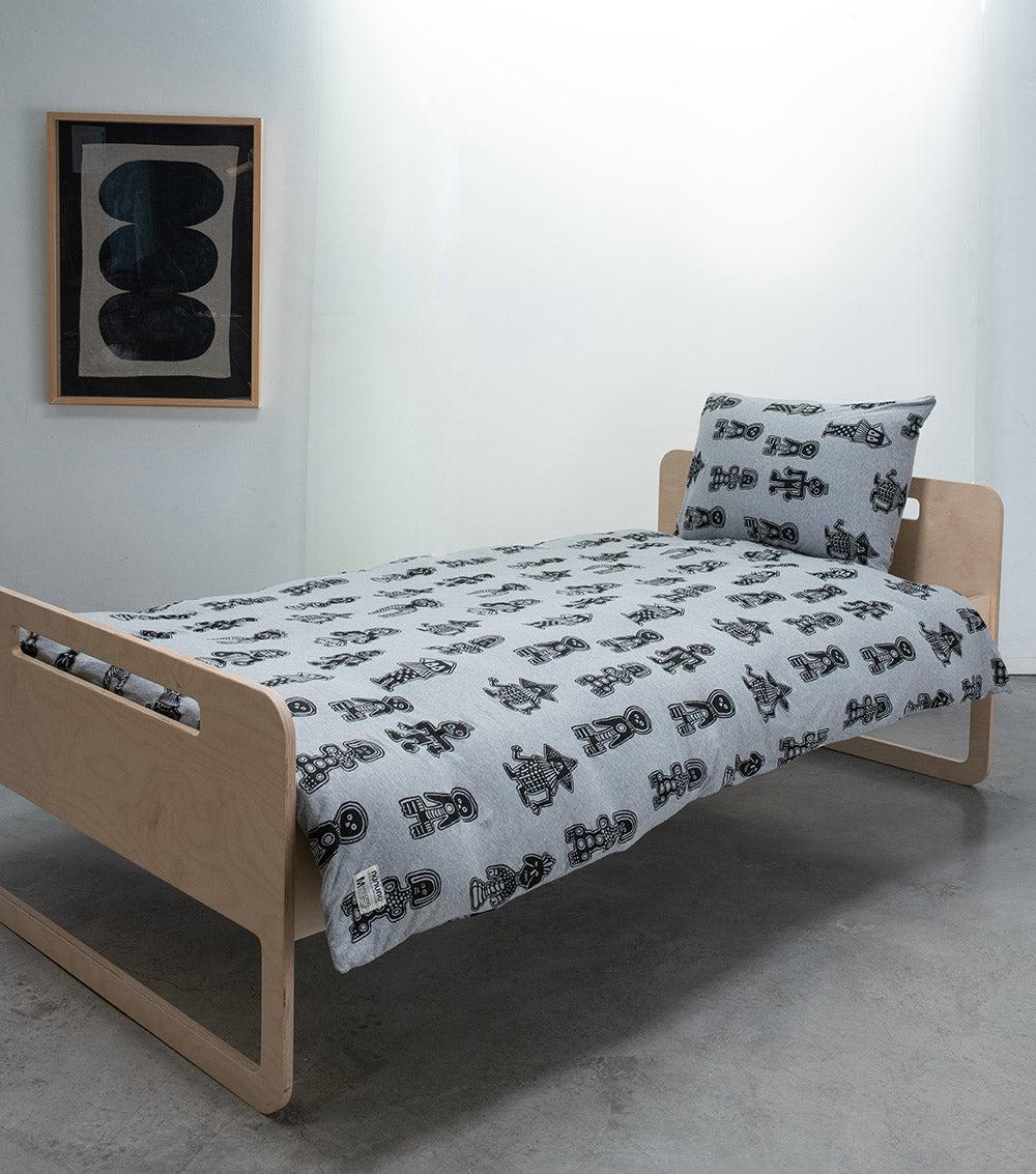nununu tribal dancers bedding set heather grey