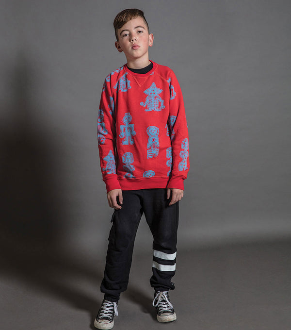 Nununu Tribal Dancers Sweatshirt Red