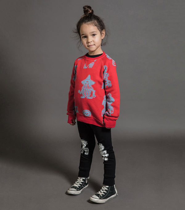 Nununu Tribal Dancers Sweatshirt Red