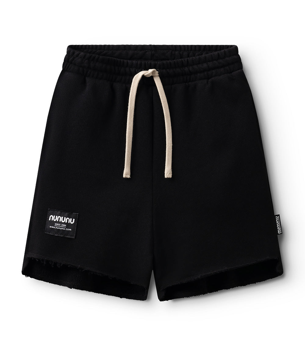 nununu unbalanced shorts black