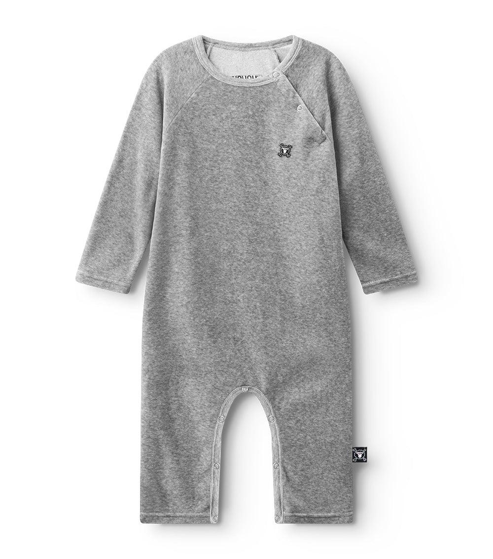 nununu velvet overall heather grey