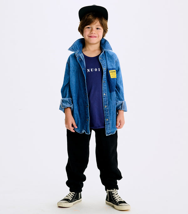 Nununu Washed Nu Tank Top Indigo