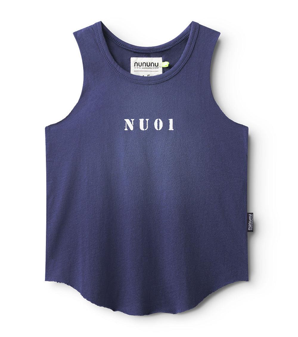 nununu washed nu tank top indigo