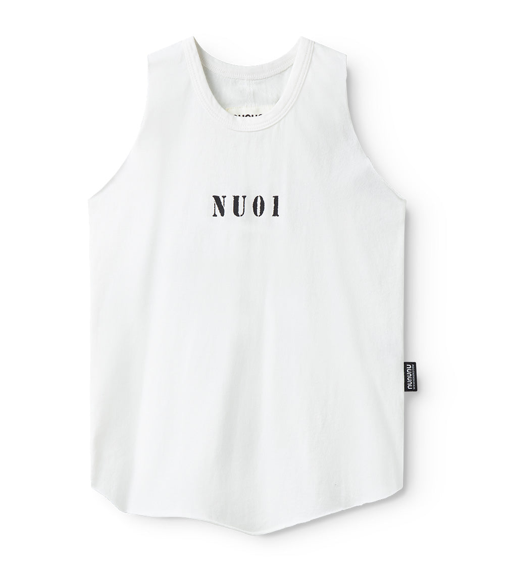 nununu washed nu tank top white