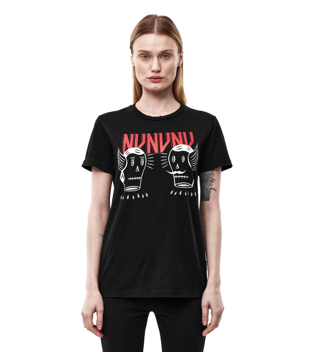 nununu women's drawing t-shirt black