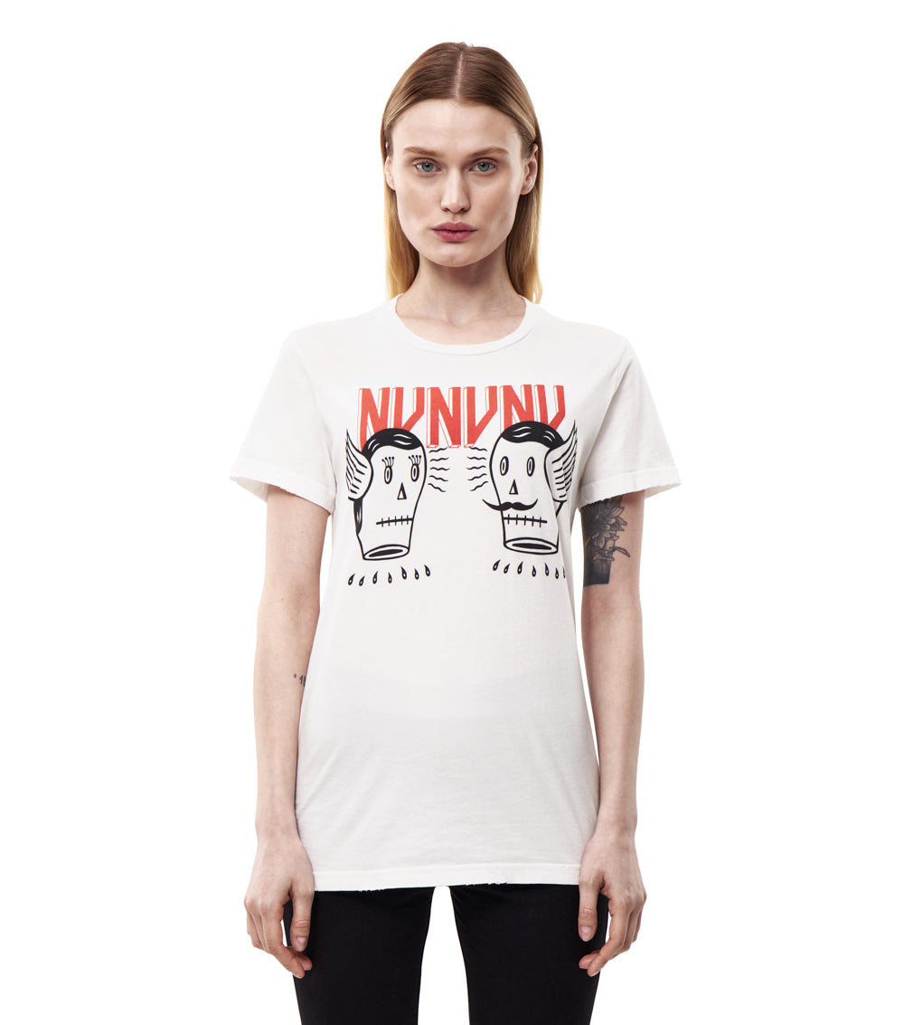 nununu women's drawing t-shirt white