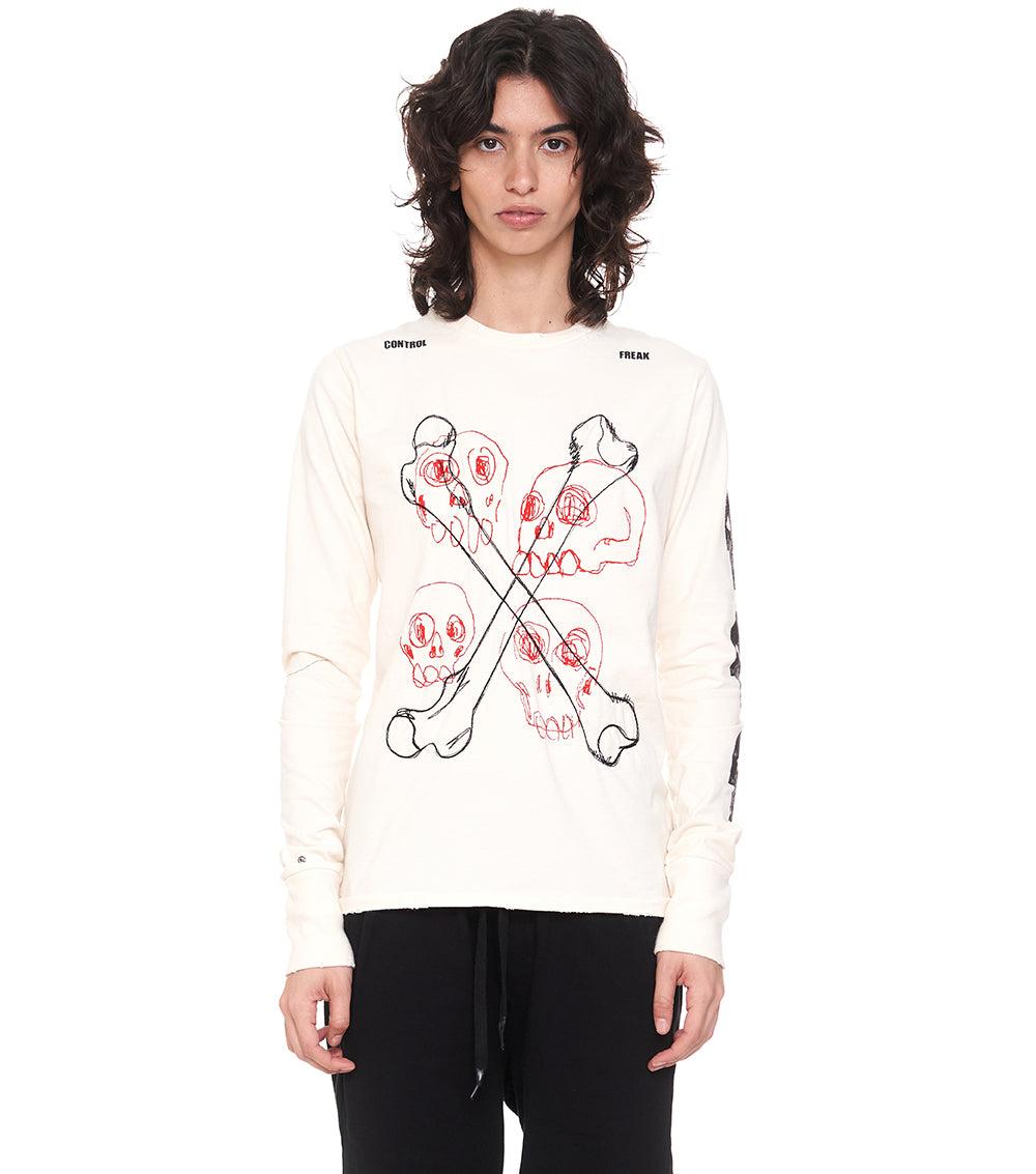 nununu women's multi skull shirt natural