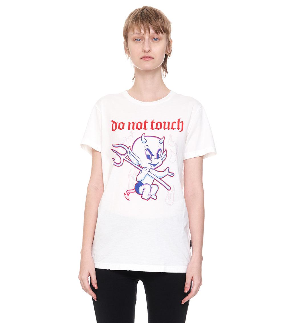 nununu women's naughty devil t-shirt white