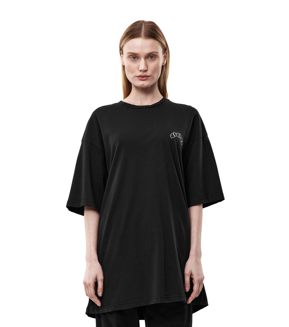 nununu women's oversized nu t-shirt black