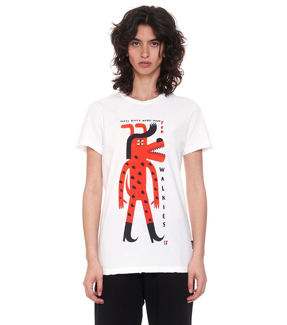 nununu women's walkies t-shirt white