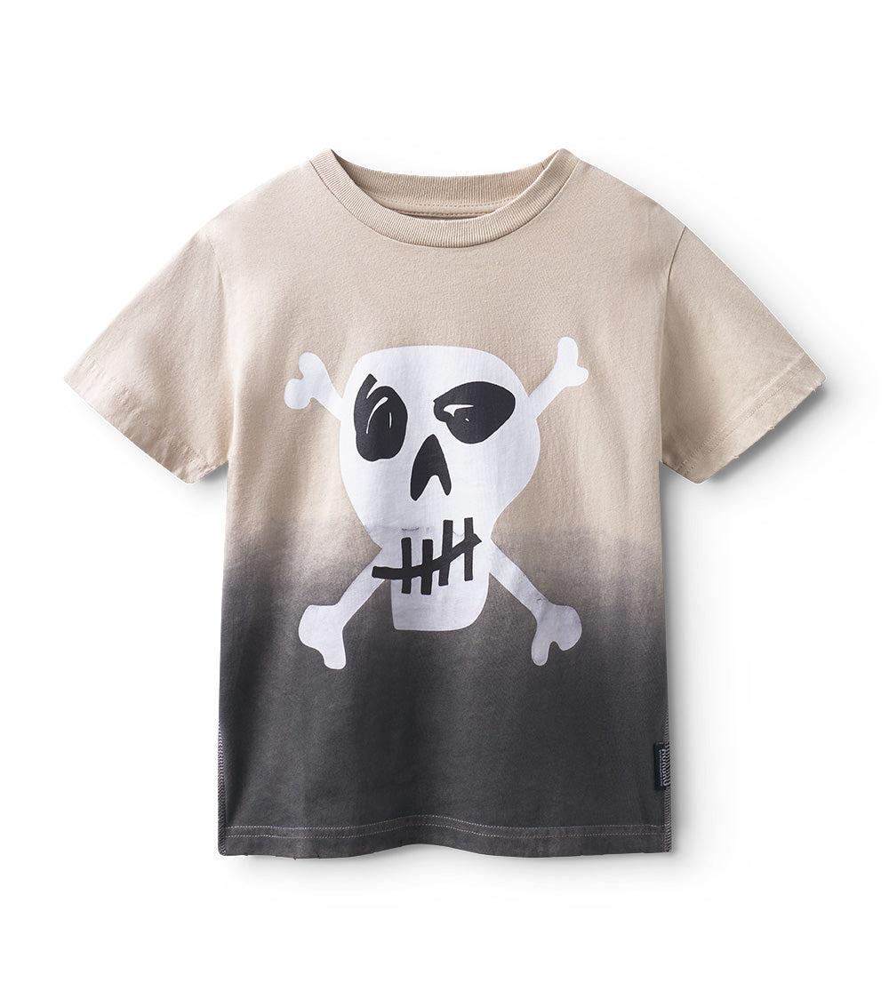 nununu woozy skull t-shirt smokey natural