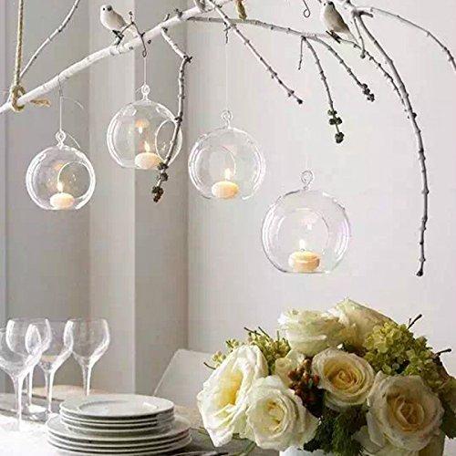 Nuptio 100Pcs 3.15inch Hanging Glass Tealight Candle Holder | Nuptio