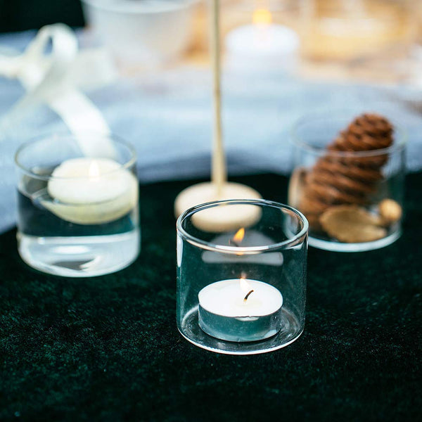 Nuptio 10Pcs/20Pcs Clear Votive Tea Light Glass Candle Holders Ideal For Parties Wedding